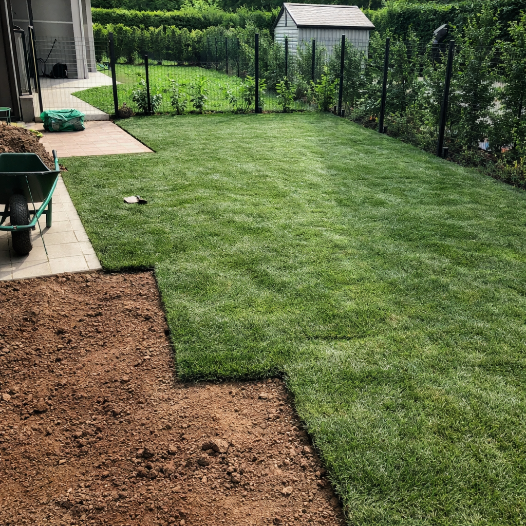 Installazione prati a rotoli