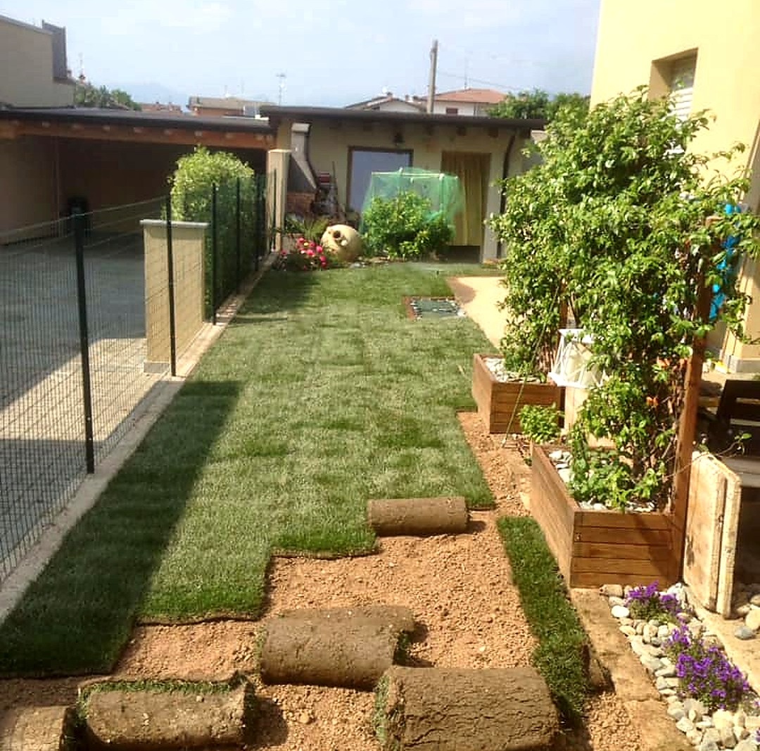 Realizzazione prato naturale e sintetico per giardino